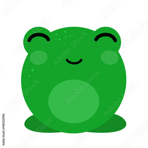 Cute kawaii frog – vector illustration