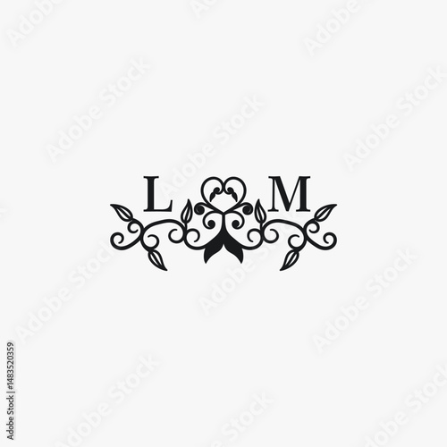 LM Initials Wedding Logo Vector Art  Icons  and Graphics