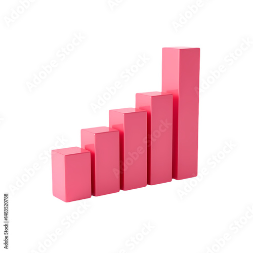 A pink bar graph showing increasing values in a studio shot isolated on transparent background Free Download A pink bar graph showing increasing values in a studio shot isolated on transparent background - GFXLoad