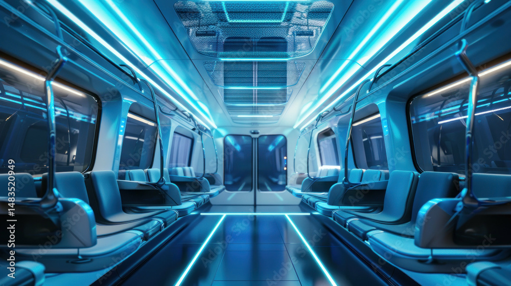Futuristic train interior design Futuristic train interior design