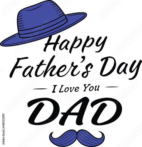 happy fathers day wishes card in papercut style design