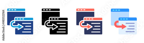 Browser icon sheet multiple style collection