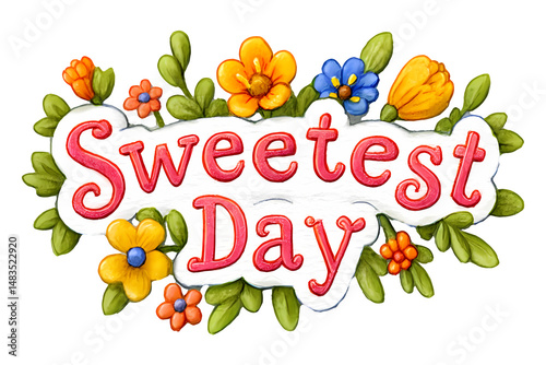 happy birthday card with flowers or sweetest day
