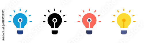 Bulb icon sheet multiple style collection