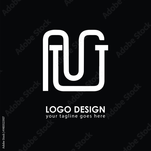 MU MU Logo Design, Creative Minimal Letter MU MU Monogram