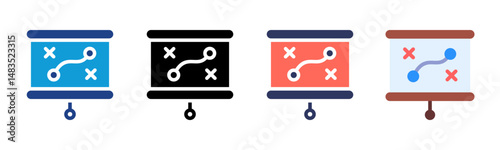 Strategy icon sheet multiple style collection