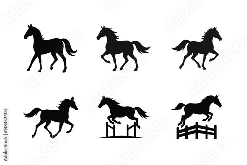 Racehorse Silhouette Vector Bundle | SVG Clipart for T-Shirts & Racing Designs photo