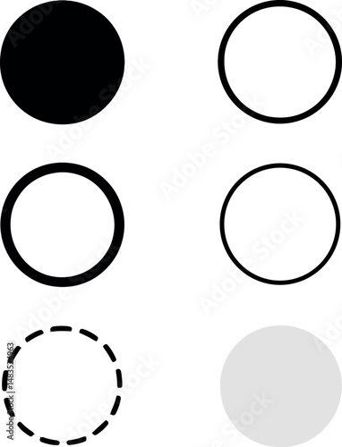 Minimalist circle icons set – flat, geometric and simple design elements