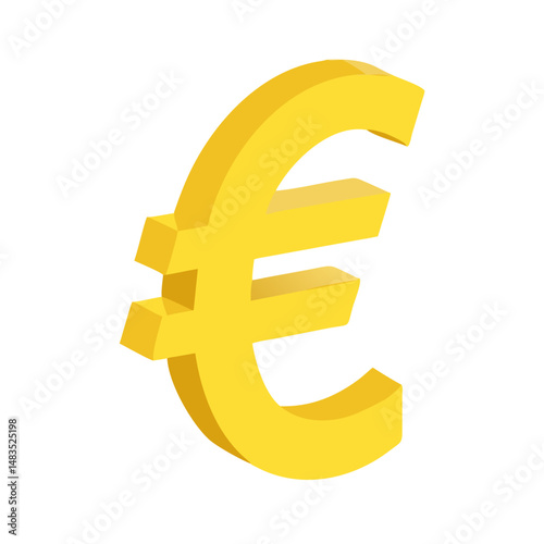 Shiny Golden Euro Symbol 3D Design Finance