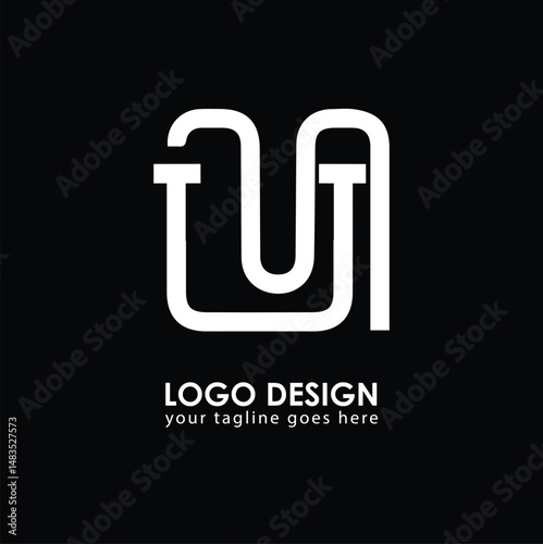 UM MU Logo Design, Creative Minimal Letter MU UM Monogram