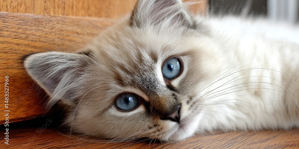 Obraz premium photo of playful kitten birman