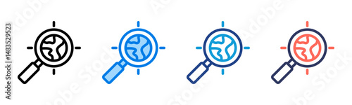 Magnifying Glass icon sheet multiple style collection
