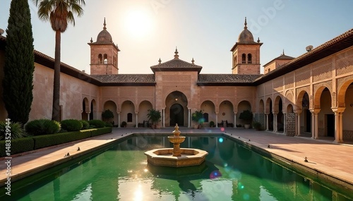 Sun-drenched Alhambra Palace, Granada, Andalucia, history, fortress, iconic