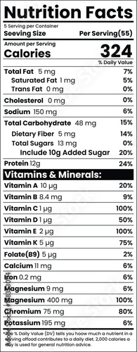 Label Nutrition Facts Design For your Product Business. This design is properly editable file. Editable Nutrition Facts.