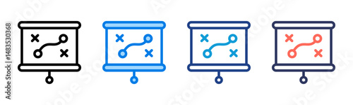 Strategy icon sheet multiple style collection