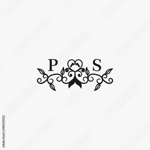 PS Initials Wedding Logo Vector Art  Icons  and Graphics