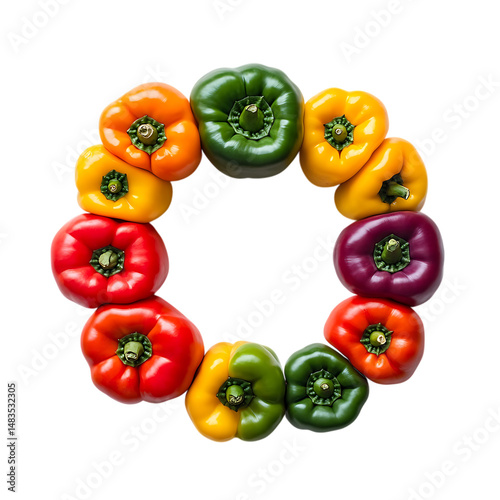 Fresh organic bell pepper isolated on white background for design