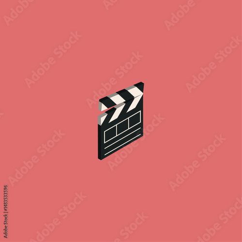Film clapper icon logo flat vector design