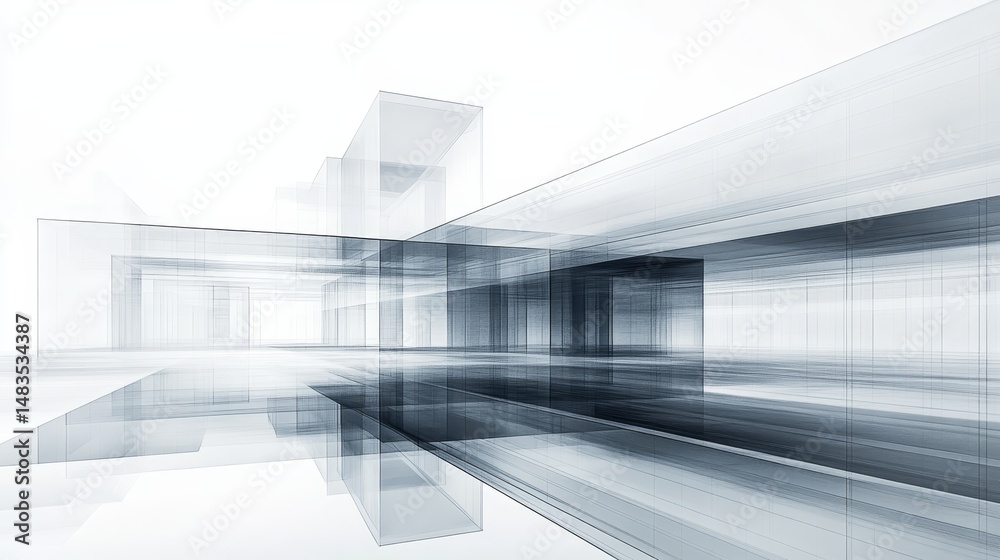 Fototapeta premium Abstract architectural design, perspective view.