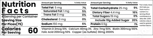 Label Nutrition Facts Design For your Product Business. This design is properly editable file. Editable Nutrition Facts.