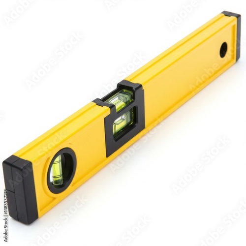 Spirit level isolated on white background, construction and diy use cases