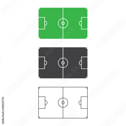 Football Field Icon Set Vector Design.