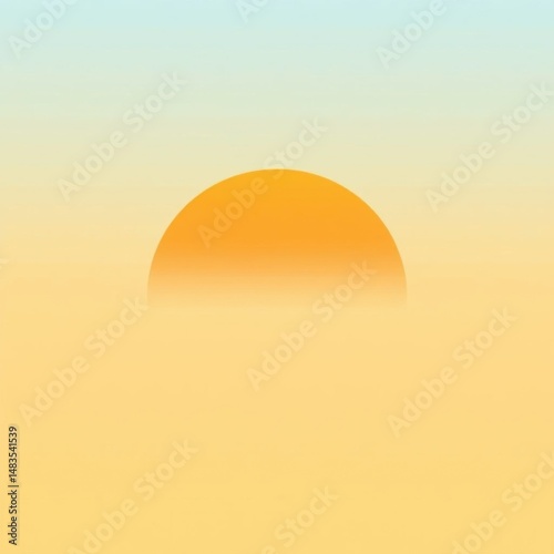 Gradient sky, orange, yellow, blue. Soft sunset hues