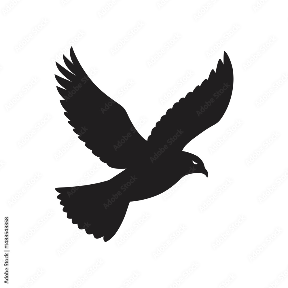 Obraz premium bird soaring in the sky silhouette vector