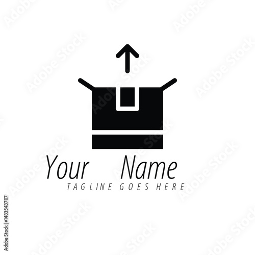 Shipping and Delivery Logo Design  Package Upload Icon
