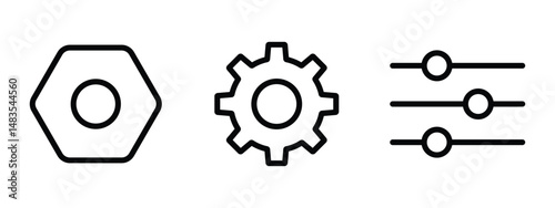 parameters and setting icons set vector.