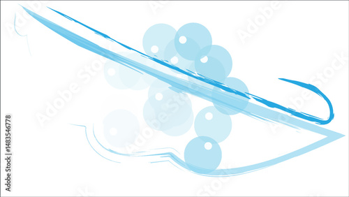 Two blue line with many small bubbles
