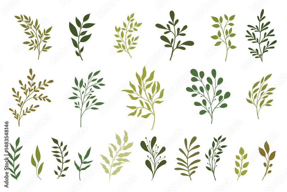 Fototapeta premium Floral Herb Design elements. Perfect for wedding invitations, greeting cards, blogs, posters and more.