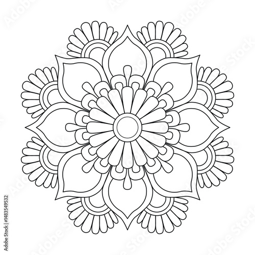 Ethnic mandala with tribal ornament. modern textile mandala art.