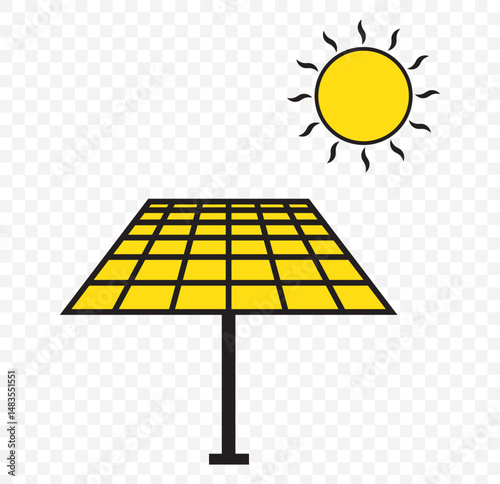 solar panel sun supply icon sign vector. solar panel icon. creative details solar panel icon vector illustration on Transparent Background. EPS 10.