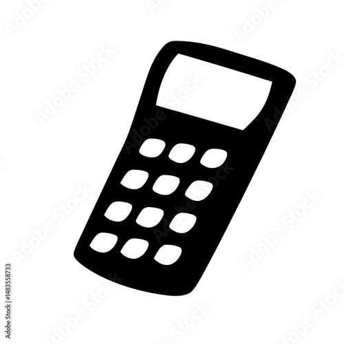 Simple Black and White Illustration of a Calculator Device