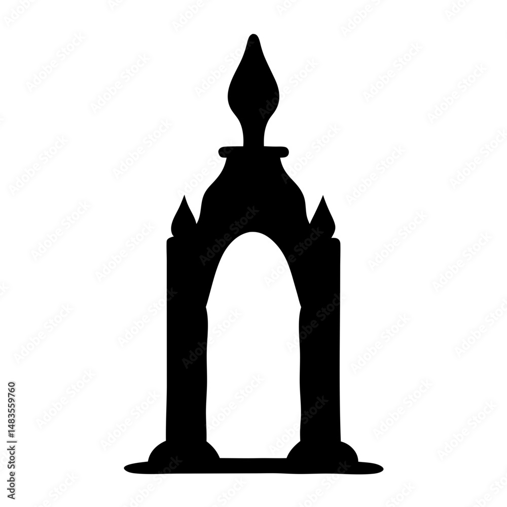 Obraz premium Silhouette of an Ornate Archway Gateway Entrance Structure