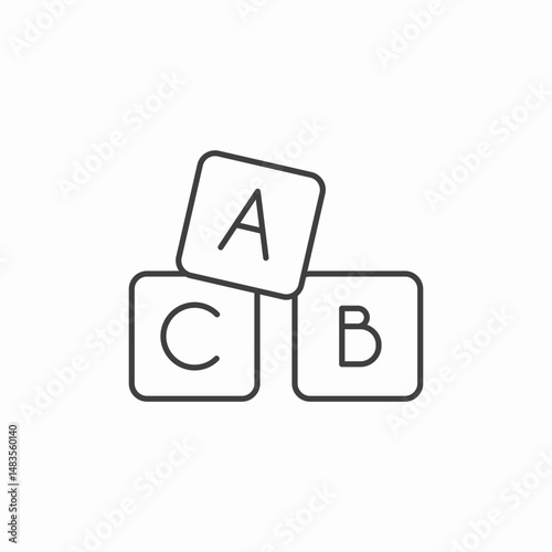 alphabet blocks toys icon sign vector