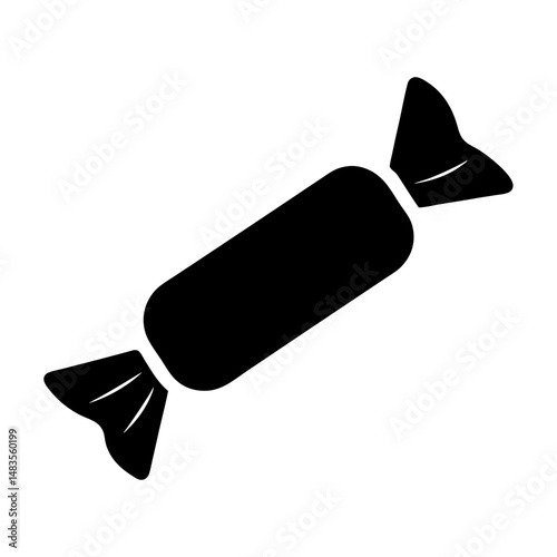 Sweet Candy Wrapped in Paper Delicious Treat Sugar Icon Graphic Design