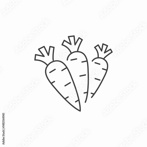 crunchy healthy vegetable carrots icon sign vector
