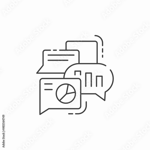 data chat analysis icon sign vector