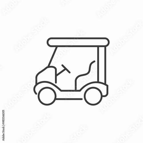 electric golf cart icon sign vector