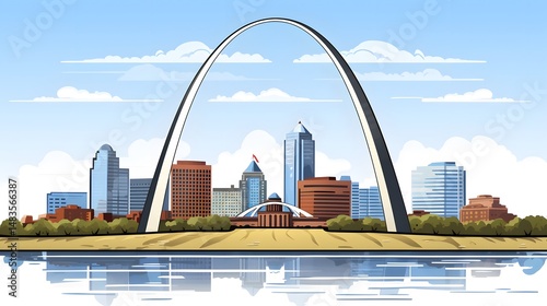 Gateway Arch Cartoon Vector Illustration for St. Louis Promotion Materials