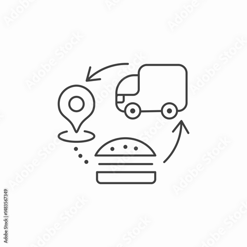 food delivery tracking icon sign vector