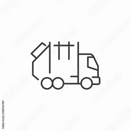 garbage truck vehicle icon sign vector