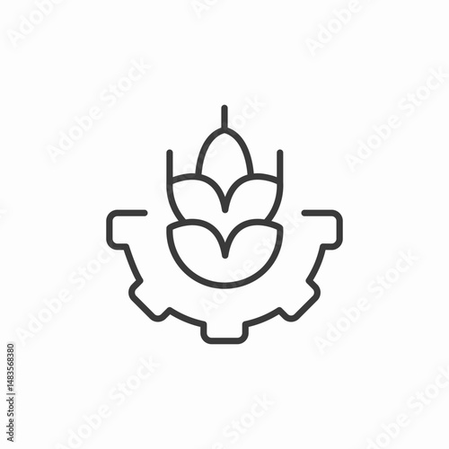 grain gear agriculture icon sign vector