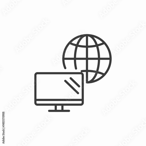 internet computer connection icon sign vector