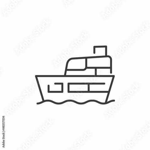 large passenger ship icon sign vector