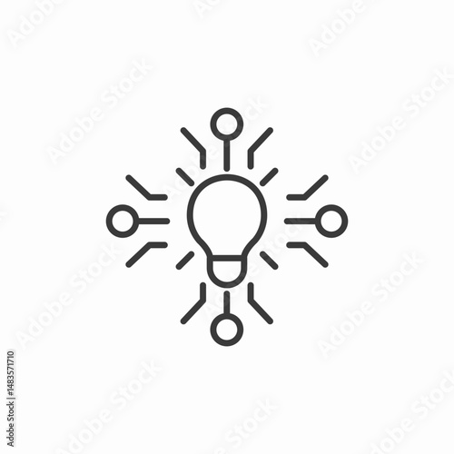 lightbulb connected circuits icon sign vector