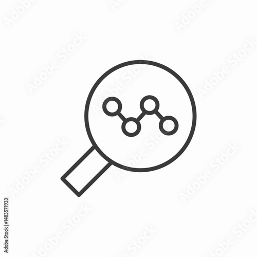 magnifying chart search icon sign vector