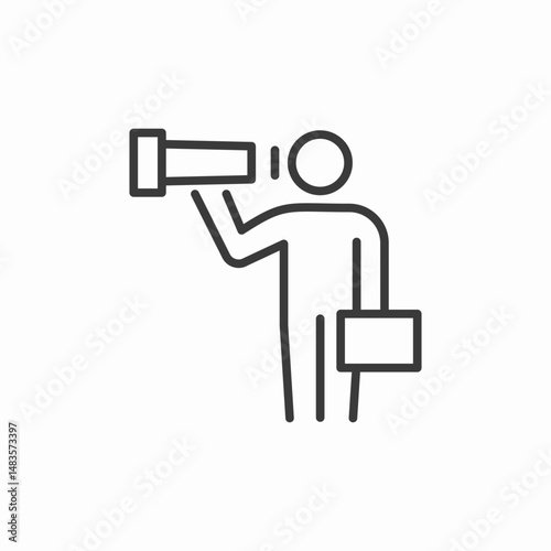 person telescope search icon sign vector